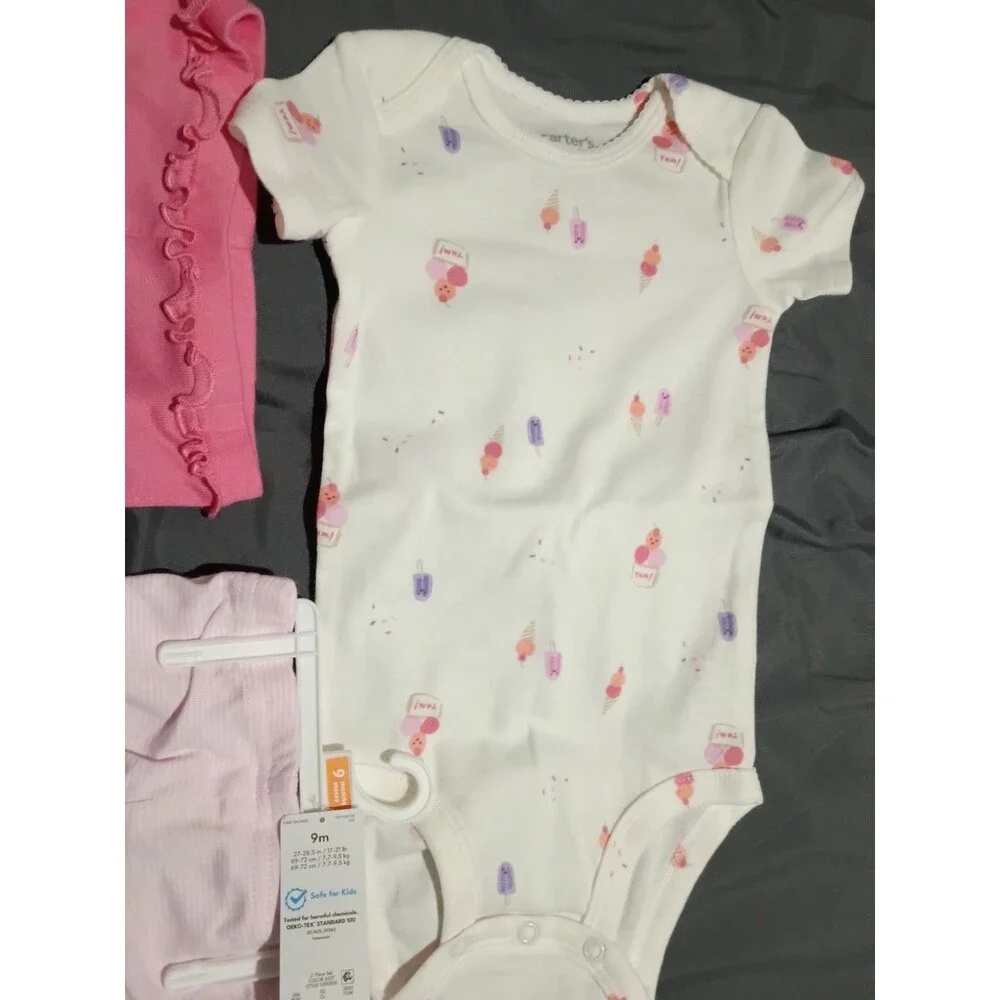 Carters 9m Baby Set , 1 throw Over ,Two Pants. Brand New. CUTE!
